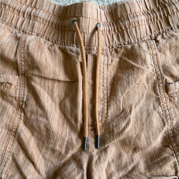 Athleta Womens Cabo Orange summer beach pull on Linen Textured 4" Short size 14 - Picture 15 of 15